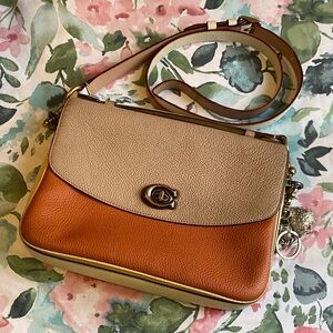 Coach Colorblock “Cassie” Leather Top Handle Crossbody Bag